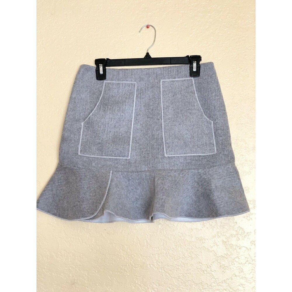 Nasty Gal Women's Gray Like It Ruffle High waisted Bodycon Skirt Size M